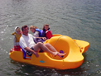 paddle boats on the lagoon